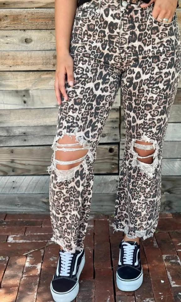 Leopard jeans