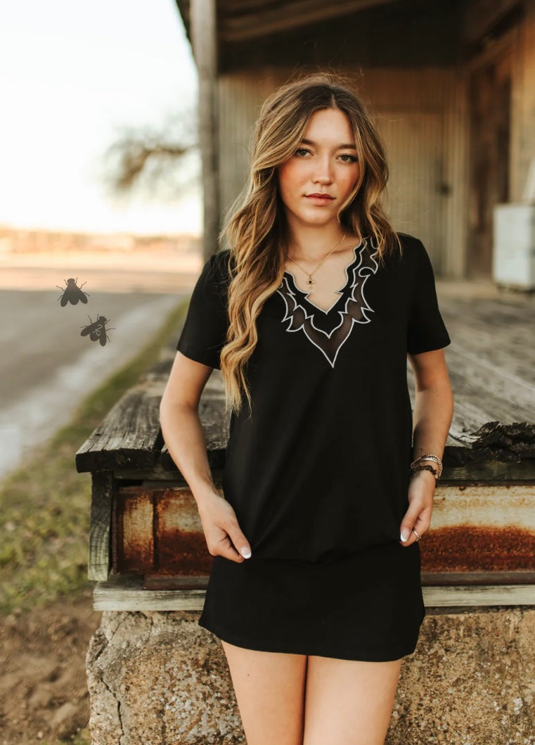 Mesh cutout tee