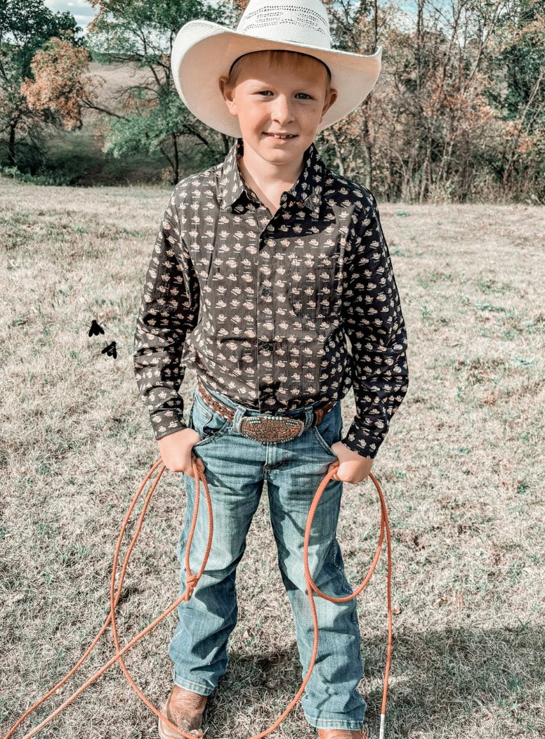Kids long sleeve hat button up